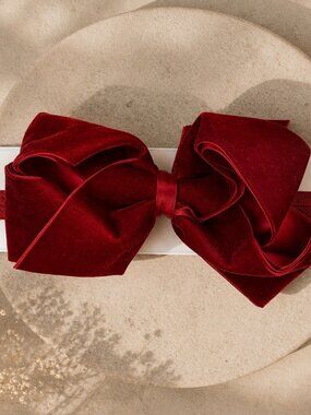 Edgehill Collection Headband w Red Velvet Bow NWT